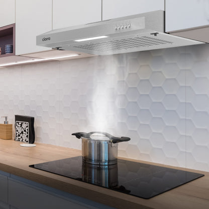 CIARRA Dunstabzugshaube 60cm Unterbauhaube – Abluft Umluft Silber