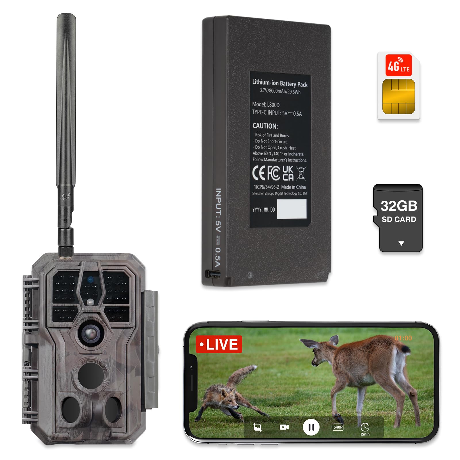 GardePro X50 Pro Max 4G LTE Wildkamera mit 48 MP und Live-Streaming