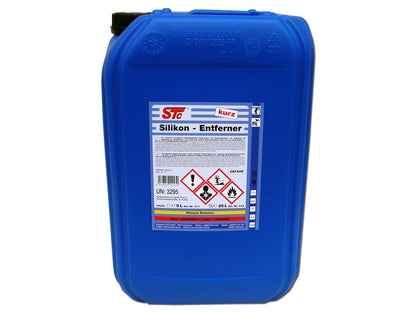 STC Silikonentferner Entfetter Reiniger Autolack - 25 L. Großer Kanister mit klarer Flüssigkeit. Entfernt Silikon und Fett, reinigt Autolack vor Lackierung.