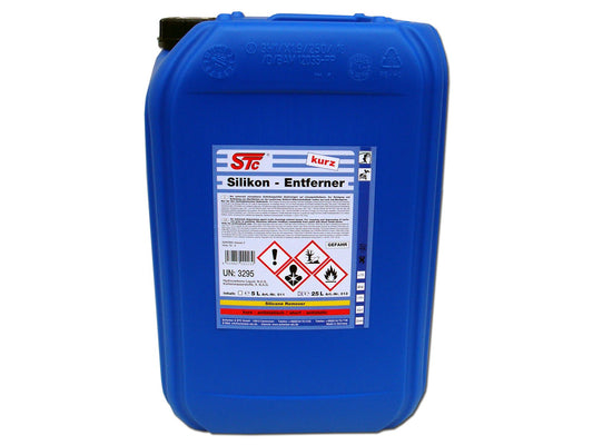 STC Silikonentferner Entfetter Reiniger Autolack - 25 L. Großer Kanister mit klarer Flüssigkeit. Entfernt Silikon und Fett, reinigt Autolack vor Lackierung.