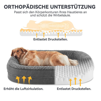 Pawk Orthopädisches Hundebett Nackenrolle Memory Foam XL