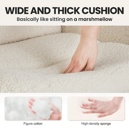 IWMH Bürostuhl mit hoher Rückenlehne aus Kaschmir, ergonomisch – weiss