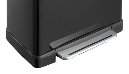 EKO E-Cube Tretmülleimer 50L Metall mit Dämpfer-System, matt schwarz