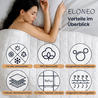 ELONEO Gewichtsdecke 135x200 cm 11 kg aus 100 % Baumwolle