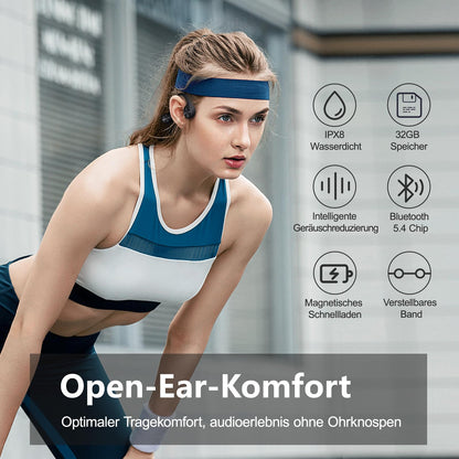 Sayrelances X7 Pro Knochenschall-Kopfhörer IPX8 mit MP3-Player 32GB