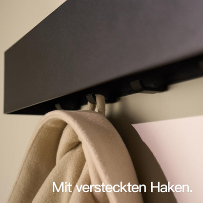 Designfabrik Hamburg Wandgarderobe Metall 80cm Matt Schwarz