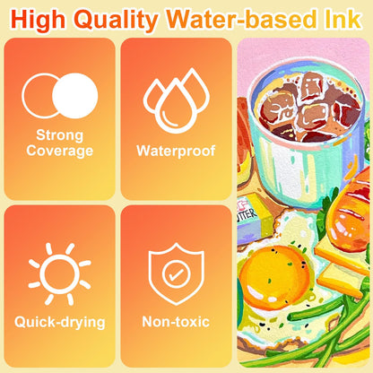 Laconile Acrylstifte Set 120 Farben – Wasserfest Brush Tip