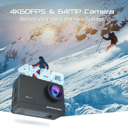 Apexcam M90 Action Cam 4K 60FPS 64MP wasserdicht mit 128GB Karte