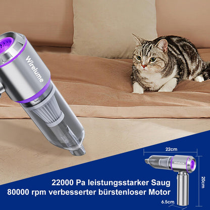 Wirelume Handstaubsauger Akku kabellos, 22000 Pa, 4 in 1, Lila