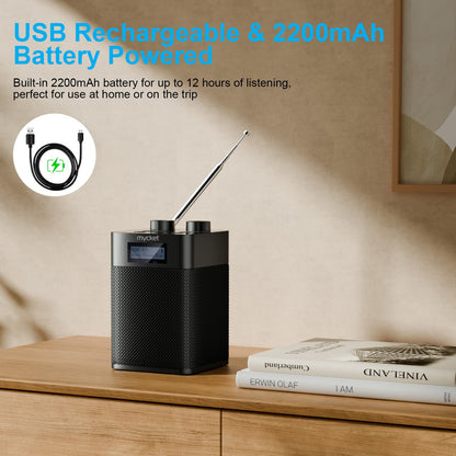Mycket Tragbares DAB+/UKW Digitalradio mit Bluetooth 5.0 und Akku