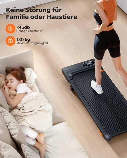 Kompaktes Walking Pad mit Steigung – Für Zuhause & Büro