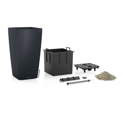 LECHUZA CUBICO Color 40 Blumenkübel mit Bewässerung - Schiefergrau