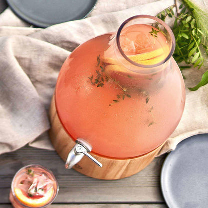 SPRINGLANE Gloria Glas Getränkespender 5.5 L - Holzständer & Edelstahl