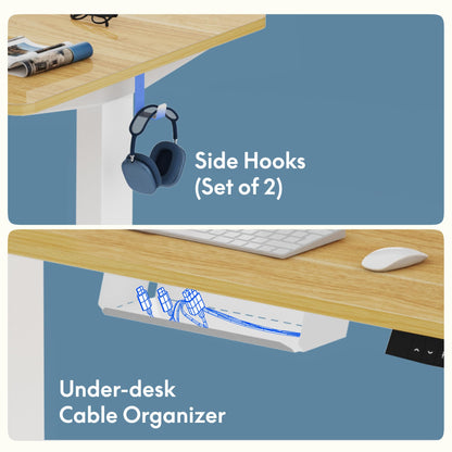 FlexiSpot Höhenverstellbarer Ergonomischer Schreibtisch Basic – 120x60cm Weiss