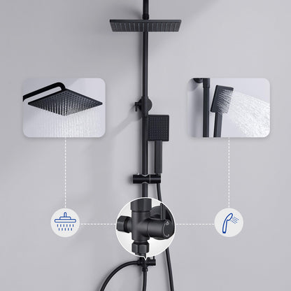 Auralum Regendusche Duschsystem 25x25cm - Schwarz, ohne Armatur