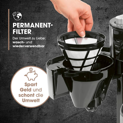 Premium Barista Filterkaffeemaschine Mahlwerk Thermokanne - Edelstahl