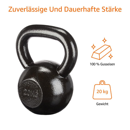 Amazon Basics Gusseisen Kugelhantel – 20 kg Schwarz
