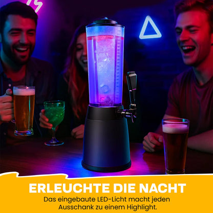 GOODS+GADGETS Biertower 4 Liter – Biersäule mit LED & Eiskühlung