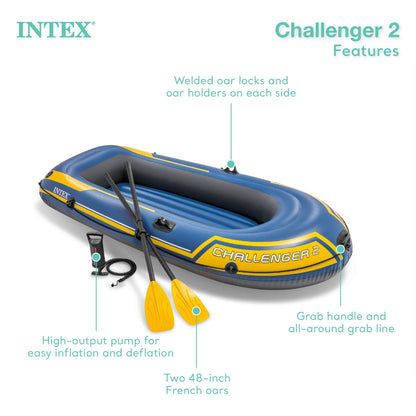 Intex Challenger 2 Aufblasbares Schlauchboot - 2 Personen, Blau