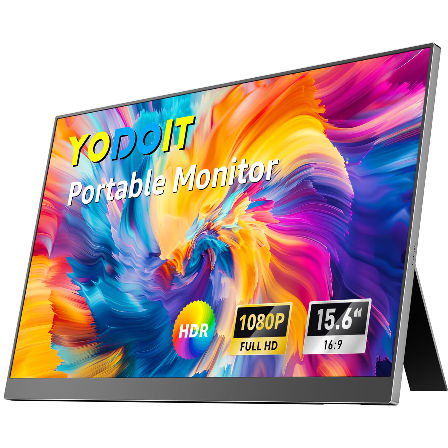 Yodoit PTM15 Portabler Monitor 15,6 Zoll FHD IPS USB-C mit Ständer als Zweitbildschirm