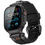 ULTIMAL Sportarmband für Apple Watch Ultra/Series, TPU, Schwarz – taktisches Design mit Edelstahlschliesse