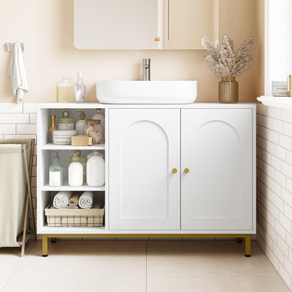 Hzuaneri Waschbeckenunterschrank Badezimmer Weiss BC09803G