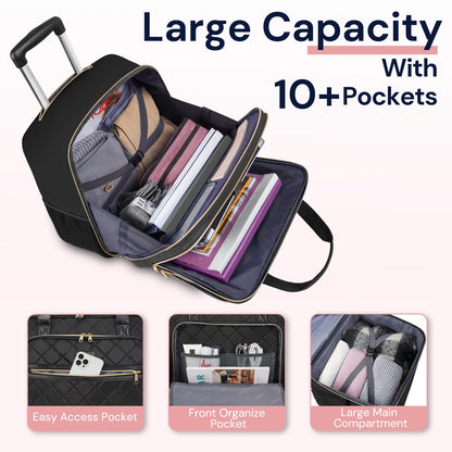 Ytonet Business Laptop Trolley Damen 17.3 Zoll - Schwarz