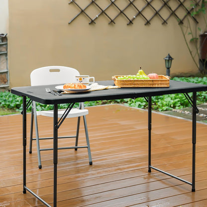 Byliable Klapptisch Outdoor-Tisch 120cm Höhenverstellbar – Schwarz