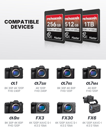 Pergear CFexpress 4.0 Typ A Master Series Speicherkarte - 512GB