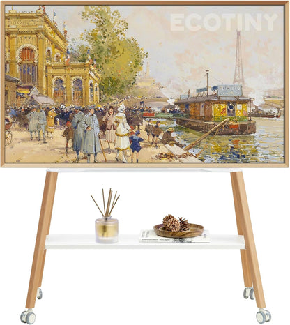 ECOTINY Easel Design TV Ständer mit Rollen – 49-75 Zoll