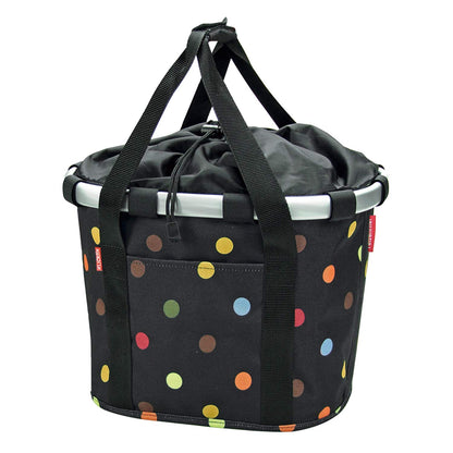 Klickfix Styrke Foldekurv Lenker Klappkorb - Schwarz 15L Dots