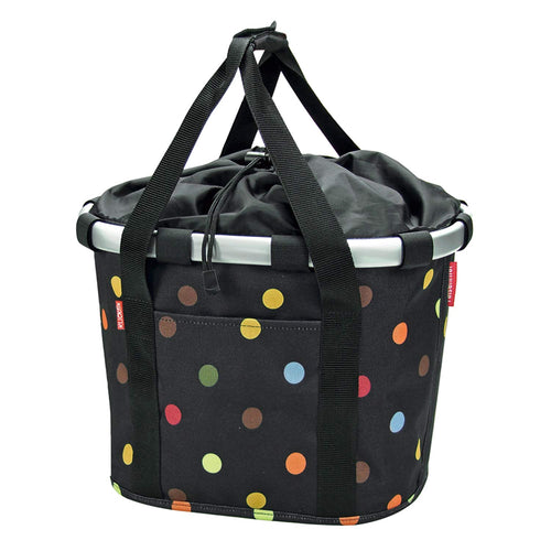 Klickfix Styrke Foldekurv Lenker Klappkorb - Schwarz 15L Dots