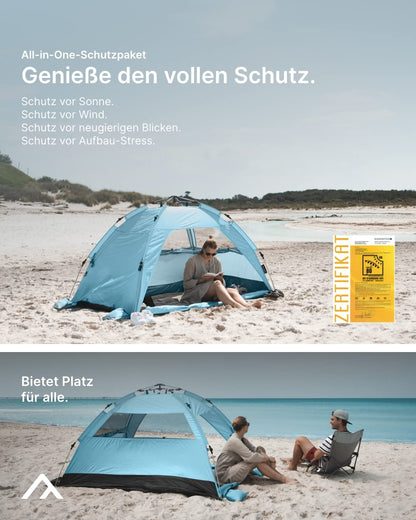 qeedo Quick Palm Strandmuschel für 2 Personen mit UV-Schutz 80+