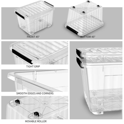 Cetomo C5038 Stapelbare Aufbewahrungsbox Transparent 55L – 6er Set