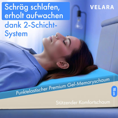 Velara Keilkissen Bett 60 cm breit – Reflux Matratzenkeil