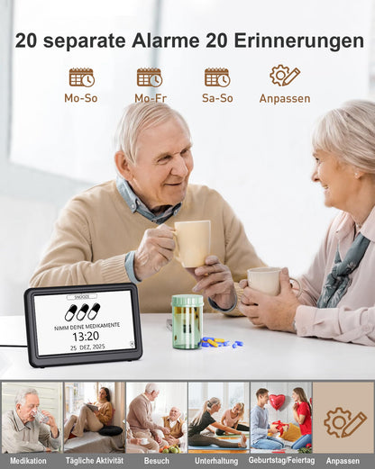 Roxicosly Digitaler Kalender CR1029, Demenzuhr mit Wecker, 7 Zoll