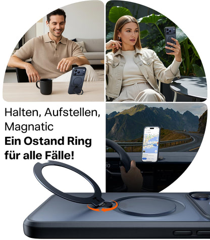 TORRAS Ostand Q3 Spin Hülle mit Ständer für iPhone 17 Pro Max, schwarz