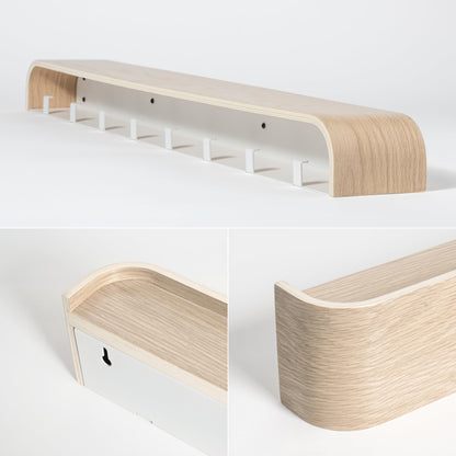 Kazai Toke moderne Design-Wandgarderobe - Eiche weiss