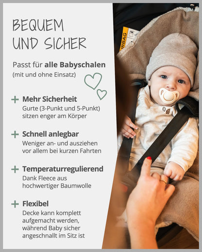 ULLENBOOM Einschlagdecke Babyschale & Kindersitz – Grau