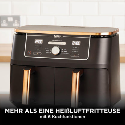 Ninja Foodi MAX Dual Zone Heissluftfritteuse AF400EUCP, 9,5 L