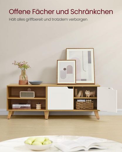 VASAGLE TV-Schrank 140 cm – Natureiche/Cremeweiss LTV027N01