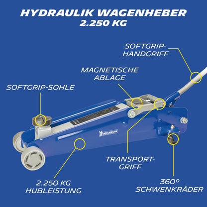 MICHELIN Wagenheber 2,25t für SUV – Hydraulischer Rangierwagenheber