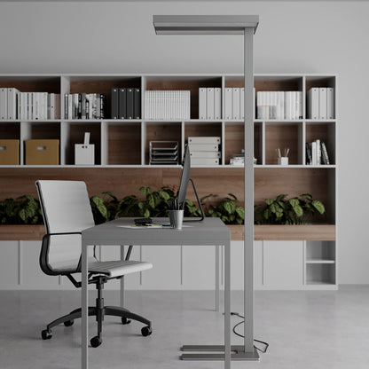 Arcchio LED Büro Stehlampe dimmbar Uplight/Downlight - silber