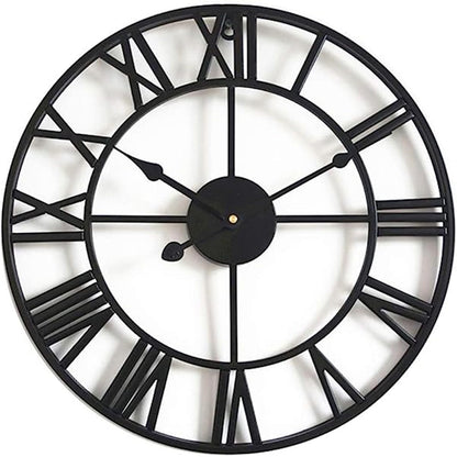 ACCSHINE Wanduhr Gross 60 cm, römische Ziffern, lautlos, Metall