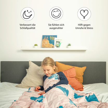 Ella Kinder Gewichtsdecke Therapiedecke 3.2kg 100x150cm - Hippo