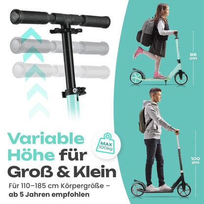 Rollkönig Kinderroller, faltbarer Cityroller mit grossen Rädern