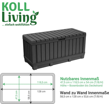 Koll Living Gartenbox Aufbewahrungsbox – 350 Liter Anthrazit