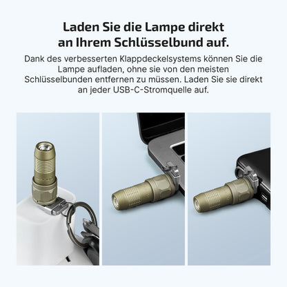 OLIGHT iUltra EDC-Taschenlampe Schlüsselanhänger 80 Lumen olivgrün