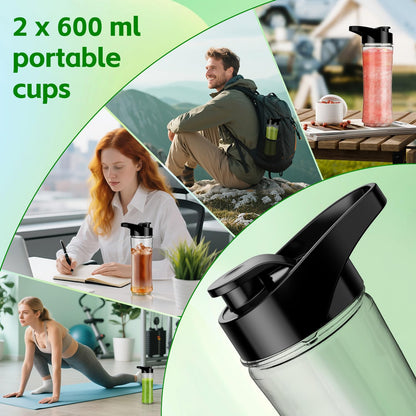 Kitcanis 3-in-1 Standmixer BL05E, 800 W Smoothie Maker mit Mahlbecher