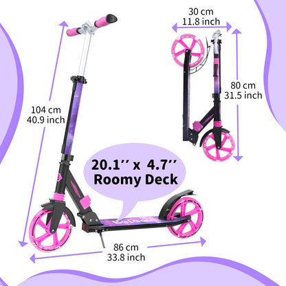 BELEEV Big Wheel Cityroller – LED leuchtend, faltbar 200mm